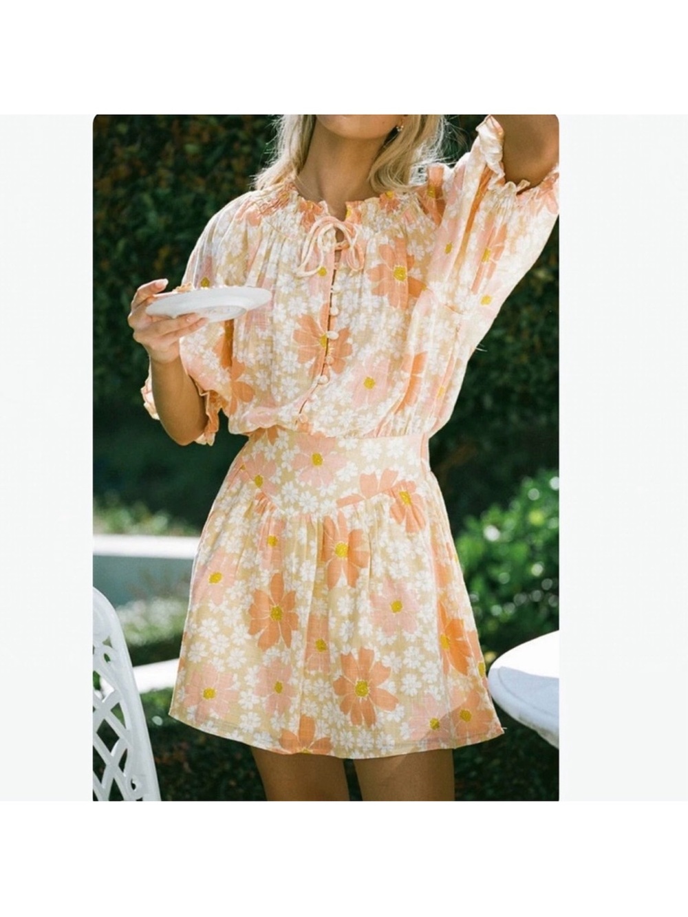 Sabo Skirt Elli Dress Autumn Floral Yellow Orange Mini Size Small